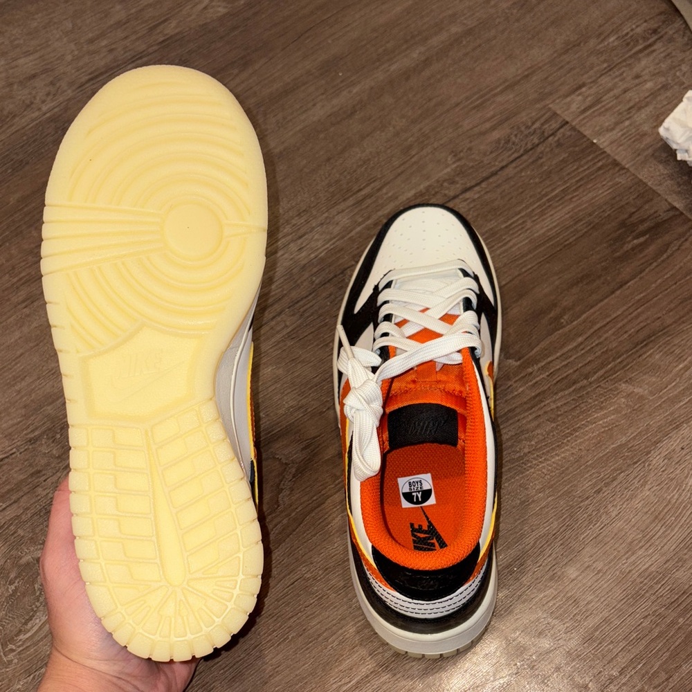 Nike Black and Orange Glow Sneakers - Picture 6 of 10